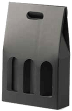 3 Bottle Gable Top Pack for wine black color