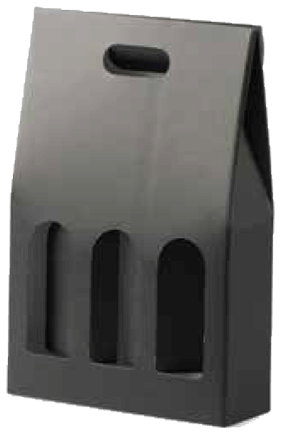 3 Bottle Gable Top Pack for wine black color