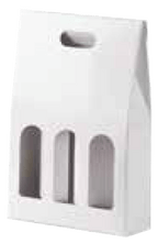 3 Bottle Gable Top Pack for wine white color