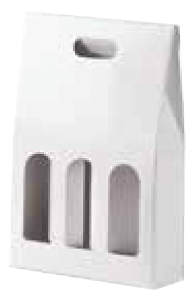 3 Bottle Gable Top Pack for wine white color
