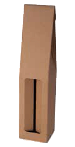 1 Bottle Gable Top Pack - With Window For Wine Wooden color 